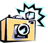 Icon of camera with flash bulb